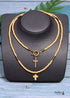 Boho Necklace, Seed Bead Layered Choker, Double Cross